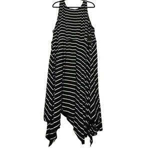 Torrid Black White Striped Super Soft Knits Hanky Hem Dress 6 6X 30 12784166